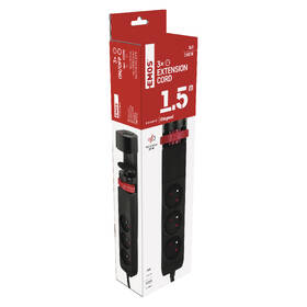 Kábel predlžovací EMOS 3x zásuvka, 2×USB-A + 1×USB-C, uchytenie na stôl, vypínač, 1,5m čierny

 obrázok produktu 13 z 14