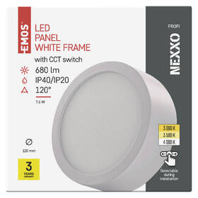 LED stropné svietidlo EMOS Nexxo, kruh, 7,6 W, CCT biele

 obrázok produktu 2 z 2