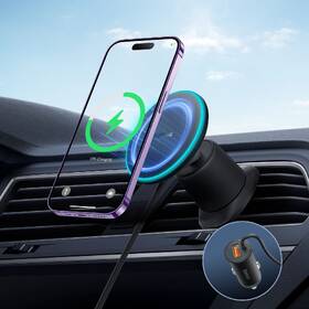 Držiak na mobil Baseus do ventilačnej mriežky s nabíjačkou USB-A 15W+25W čierny

 obrázok produktu 1 z 4