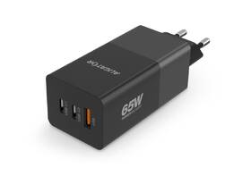 Nabíjačka do siete Aligator GaN, PD 65W, 2xUSB-C + USB čierna

 obrázok produktu 1 z 4