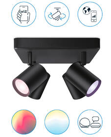 Bodové svietidlo WiZ IMAGEO Spots 4x5W SQ, RGB čierne

 obrázok produktu 1 z 8