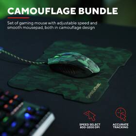 Myš Trust GXT 781 Rixa Camo Gaming & Mouse Pad čierna/zelená

 obrázok produktu 7 z 13