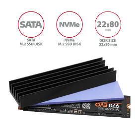 Chladič Axagon pre M.2 2280 SSD, výška 10 mm 

 obrázok produktu 4 z 4