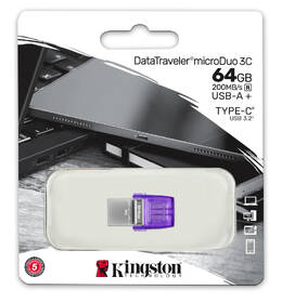 USB flashdisk Kingston DataTraveler microDuo 3C 64GB fialový

 obrázok produktu 2 z 5