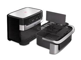 Fritéza teplovzdušná Tefal Dual Easy Fry Flex EY922DE0, 5,5 l + 3,5 l strieborná

 obrázok produktu 1 z 5