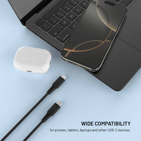 Kábel FIXED Liquid silicone USB-C/USB-C, PD, 60W, 0,3m čierny

 obrázok produktu 1 z 5