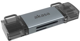 Čítačka pamäťových kariet AKASA AK-CR-12, 2in1, USB/USB-C 3.2 strieborná

 obrázok produktu 1 z 7