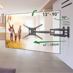 Držiak na TV Barkan BM466XP, polohovateľný, pre uhlopriečky 13" až 90", nosnosť 60 kg čierny

 obrázok produktu 1 z 4
