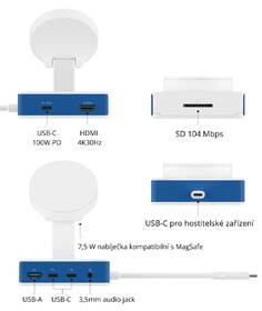USB Hub HyperDrive Flex MagCharge USB-C biely/modrý

 obrázok produktu 6 z 10