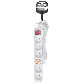 Kábel predlžovací Solight 6 zásuvky, vypínač, 3 x 1.5mm2, 5 m biely

 obrázok produktu 3 z 3