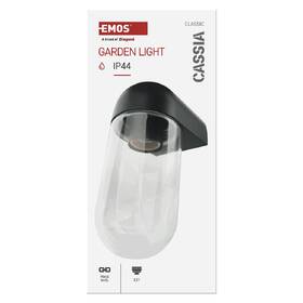 Nástenné svietidlo EMOS Cassia ZGG010P, zahradní,  E27, IP44, MAX 15W 

 obrázok produktu 4 z 10
