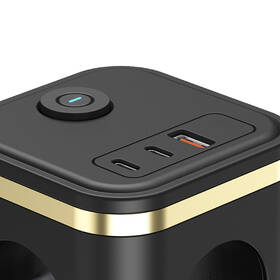 Rozbočovacia zásuvka Viking Y33B, 3x zásuvka, 1x USB-A, 2x USB-C, vypínač čierna

 obrázok produktu 1 z 3
