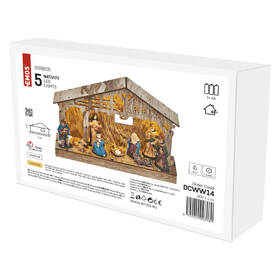 LED dekorácie EMOS vianočný betlehem drevený, 19 cm, 3x AA, vnútorná, teplá biela, časovač 

 obrázok produktu 4 z 4