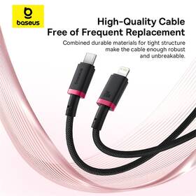 Kábel Baseus Dura USB-C/Lightning, 20W, 1m čierny/červený

 obrázok produktu 10 z 16