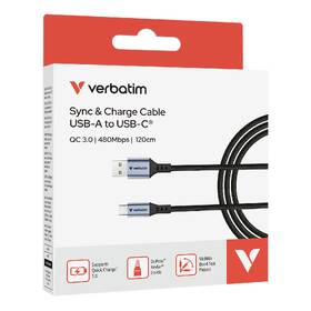 Kábel Verbatim Sync & Charge USB-A/USB-C 18W 1,2m čierny

 obrázok produktu 4 z 4