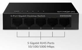 Switch Strong SW5000M 5-Port Gigabit kovový

 obrázok produktu 5 z 12