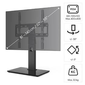 Stojan pre TV Hama stolný, nastaviteľný, pre uhlopriečky 32"-55", nosnosť 30 kg čierny

 obrázok produktu 5 z 9