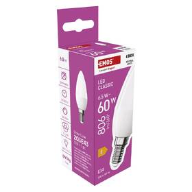 LED žiarovka EMOS Classic Candle, 6,5 W, 806lm, E14, neutrálna biela 

 obrázok produktu 6 z 13