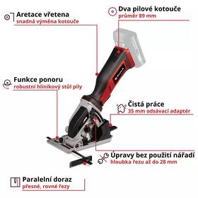 Ponorná píla Einhell TE-CS 18/89 (bez batérie) 4331100 

 obrázok produktu 4 z 6