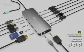 Dokovacia stanica i-tec USB-C Metal Nano 3x Display, 2x HDMI 1x USB-C video, PD 140W + Universal Charger 140 W 

 obrázok produktu 4 z 5