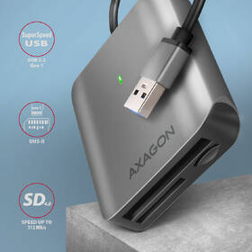 Čítačka pamäťových kariet Axagon CRE-S3 USB-A SUPERSPEED 3-slot & lun SD/microSD/CF, UHS-II 

 obrázok produktu 1 z 5