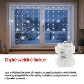LED reťaz EMOS vánoční závěs – hvězdy, 170x85 cm, 3x AA, venkovní i vnitřní, studená bílá, časovač priehľadný

 obrázok produktu 2 z 3