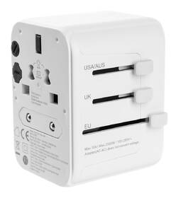 Cestovný adaptér FIXED pre EU, UK a USA/AUS, s 1xUSB-C a 2xUSB výstupom, GaN, PD 30W biely

 obrázok produktu 2 z 11