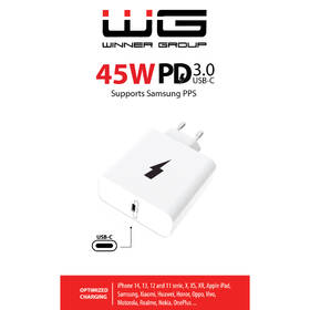 Nabíjačka do siete WG USB-C PD 45W biela

 obrázok produktu 1 z 1