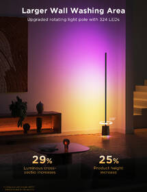 Stojacia lampa Govee Floor Lamp Pre RGBICWW LED + ovládač CZ čierna

 obrázok produktu 3 z 9