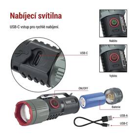 Lampáš EMOS LED nabíjateľná kovová malá 300 lm, 700 mAh čierna

 obrázok produktu 1 z 7