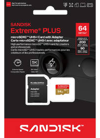 Pamäťová karta SANDISK 64GB UHS-I (200R/90W) + SD apaptér 

 obrázok produktu 4 z 5