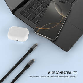 Kábel FIXED navíjací USB-C/USB-C, 1 m, PD 100W, 480Mbps sivý

 obrázok produktu 2 z 7