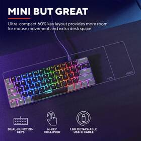 Klávesnica Trust GXT 867 Acira 60 Mini, US layout čierna

 obrázok produktu 5 z 13