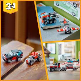 Stavebnica LEGO® Creator 3 v 1 31146 Náklaďák s plochou korbou a helikoptéra 

 obrázok produktu 4 z 9