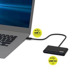 USB Hub PORT CONNECT USB-A , 4x USB 3.0 čierny

 obrázok produktu 3 z 4