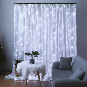 Vianočné osvetlenie ColorWay vnútorné, 300 LED, 3× 3m, 220–240V AC, studená biela 

 obrázok produktu 1 z 18