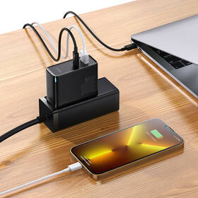 Nabíjačka do siete Baseus GaN5 Pro, USB-C + USB-A 100W čierna

 obrázok produktu 8 z 10