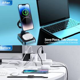 Bezdrôtová nabíjačka Swissten MagStick 3 v 1, 22,5W, MagSafe čierna

 obrázok produktu 8 z 11