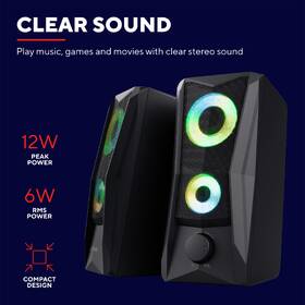 Reproduktory Trust GXT 606 Javv RGB-Illuminated 2.0 Speaker Set čierne

 obrázok produktu 4 z 11