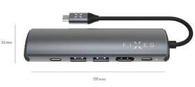 USB Hub FIXED USB-C FIXED HUB Pro, pre notebooky a tablety sivý

 obrázok produktu 4 z 11