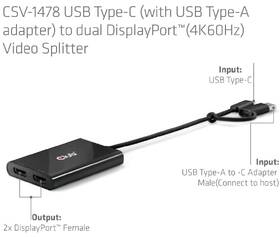 USB Hub Club3D USB-C, USB-A / 2x DisplayPort čierny

 obrázok produktu 2 z 6