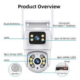 IP kamera IMMAX NEO LITE SMART Security DOUBLE , 355° 90°, Wi-Fi, Tuya biela

 obrázok produktu 12 z 12