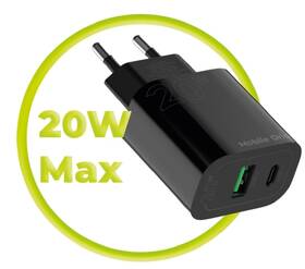 Nabíjačka do siete Mobile Origin PD20W MO12, 1x USB-A, 1x USB-C čierna

 obrázok produktu 10 z 14
