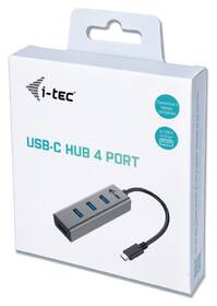 USB Hub i-tec USB-C Metal, 4x USB 3.0 sivý

 obrázok produktu 4 z 4