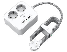 Kábel predlžovací Viking AC23, 2x zásuvka, 2x USB, 1x USB-C, 1,5m biely

 obrázok produktu 3 z 7
