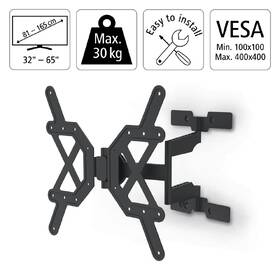 Držiak na TV Hama 220849, nástenný, polohovateľný, pre uhlopriečky 32" až 65", max. nosnosť 30 kg čierny

 obrázok produktu 4 z 4