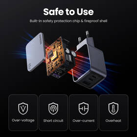 Nabíjačka do siete UGREEN Nexode Pro 65W GaN, 2x USB-C, 1xUSB-A strieborná

 obrázok produktu 7 z 8