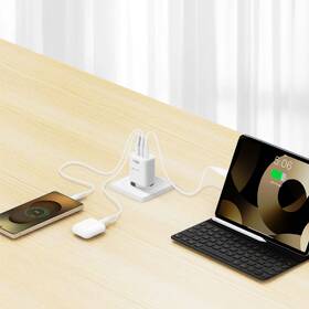 Nabíjačka do siete Swissten EDGE GaN 2x USB-C PD 65W/1x USB-A 18W QC biela

 obrázok produktu 4 z 5