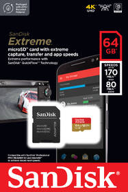 Pamäťová karta SANDISK 64GB UHS-I U3 (170R/80W) + adaptér 

 obrázok produktu 2 z 2