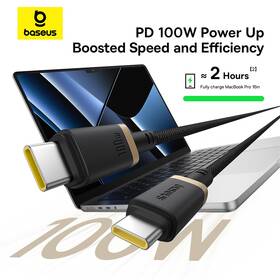 Kábel Baseus Dura USB-C/USB-C, 100W, 2m čierny/zlatý

 obrázok produktu 11 z 16